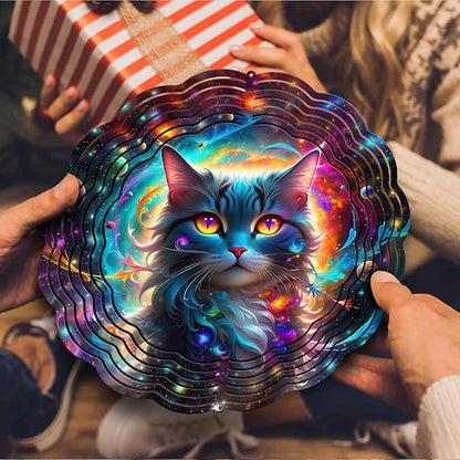 Celestial Cat Wind Spinner, Celestial Cat Wind Spinner Hanging for Yard and Garden, Unique Gift Wind Spinner, 3D Hanging Wind Spinner Outdoor