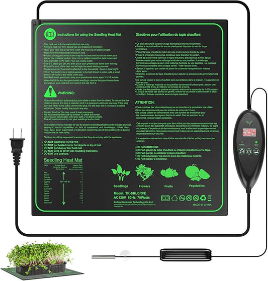 20"x 20" Seedling Heat Mat with Digital Thermostat Controller, Waterproof Plant Heating Mat Pad for Seed Plants Starter/Warm Hydroponic/Grass/Reptile/Sourdough/Indoor Growing