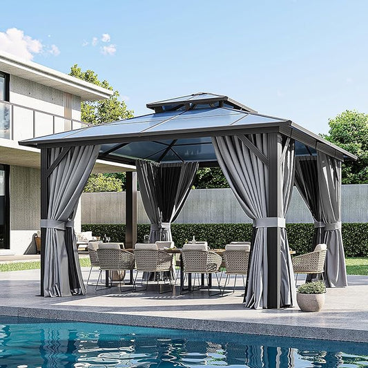 12 Ft. W X 12 Ft. D Aluminum Patio Hardtop Gazebo