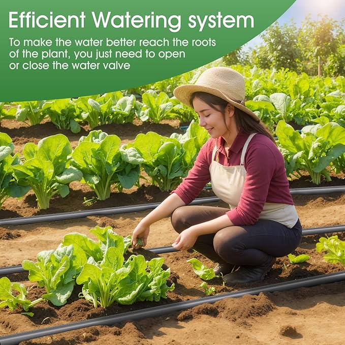 Flat Soaker Hose 50 ft for Garden Beds, Linkable Drip Irrigation Hose, Double-Layer PVC, Leakproof & Kink-Resistant, Even Seepage Saves up to 80% Water