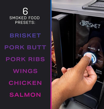 GE Profile™ Smart Indoor Pellet Smoker + Accessories Bundle, Includes Four 1lb Bag of Pellets, Pellet Strainer, 20-pack of Drip Pan Liners, and Prep Tray