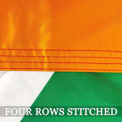 Double Sided Irish Flag 4x6 Outdoor Heavy Duty- 3Ply 240D 4 Rows Stitched- Ireland 4x6 Flag- UV Fade Resistant With Canvas Header & 2 Brass Grommets