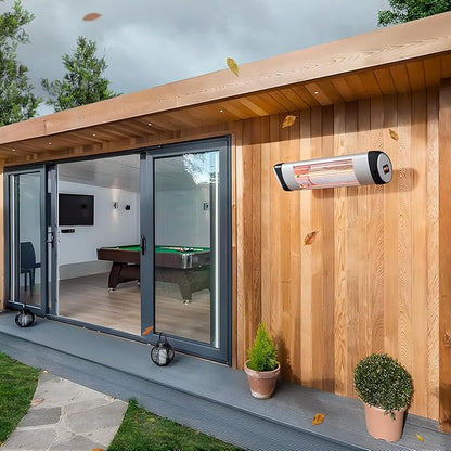 Outdoor Heater for Patio, 1500W Wall-Mounted Heater, Patio Heaters for Outdoor Use, 24H Timer, Waterproof, Carbon Fiber Tube, for Backyard Gazebo Garage Black