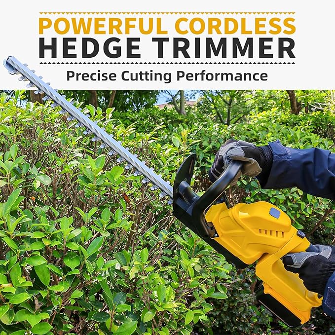 Cordless Hedge Trimmer with Rotatable Handle for Dewalt 20V Battery, 52cm Brushless Motor Trimmers Battery Powered, Electric Hedge Trimmer Bush Trimmers for Garden, Yard(Battery Not Included)