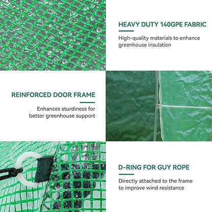 YITAHOME10'x7'x7' Greenhouses Large Walk-in Green House Heavy Duty Tunnel Green Houses Outdoor Portable Plant Gardening Upgraded Galvanized Steel Frame Zipper Doors 5 Crossbars Garden