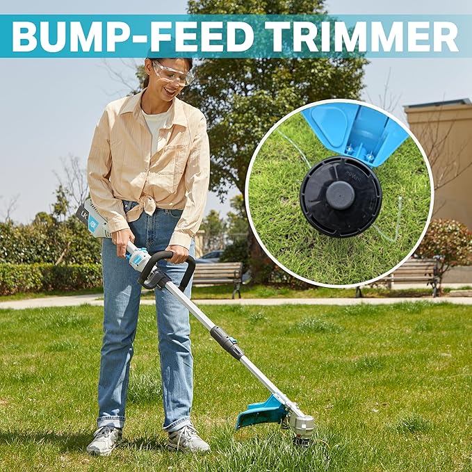 RB 40V 15" Cordless 2-in-1 Grass Trimmer and Edger – Lightweight, Powerful, with 2.0Ah Battery & Charger & 39ft 0.079'' line, Auto Feed, Adjustable Speed & Telescopic Handle