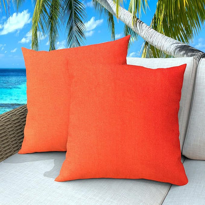 Outdoor Pillows Set of 2, 20''×20''Waterproof Throw Pillow for Patio Furniture, Feathers and Down Filled Outside Decorative Pillows Inserts for Garden, Porch Swing, Couch and Sofa