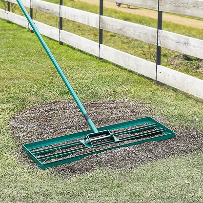 VEVOR Lawn Leveling Rake, 30" x10" Level Lawn Tool, Heavy-Duty Lawn Leveler with 78"" Steel Extended Handle, Yard Leveling Rake Suit for Garden, Golf Lawn, Farm, Green