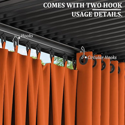 Gazebo Universal Replacement Privacy Curtain,10'×10' Gazebo Outdoor Waterproof Curtains, 4-Panels Sidewall Curtains with Double Zipper for Patio Canopy, Garden and Backyard (Curtain Only)