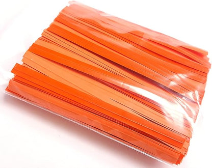 4" Length Twist Ties, 1000 Orange Plastic Coated No Rip Paper Ties, Party Favor Treat Bags, Small Orders Packaging, Secure Product Closures