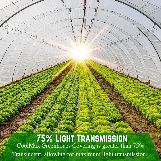 Farm Plastic Supply - Clear Coolmax Greenhouse Plastic Sheeting - 6 Mil - 4 Year UV Resistant Infrared Anti-Condensate Green House Covering Thermal Greenhouse Plastic 6 mil (50' x 30')