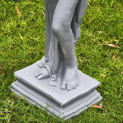 Outdoor Garden 32‘’ High Statue Nymph Sculpture Goddess of Greek Mythology Roman Style Patio Lawn Porch Decor Gray