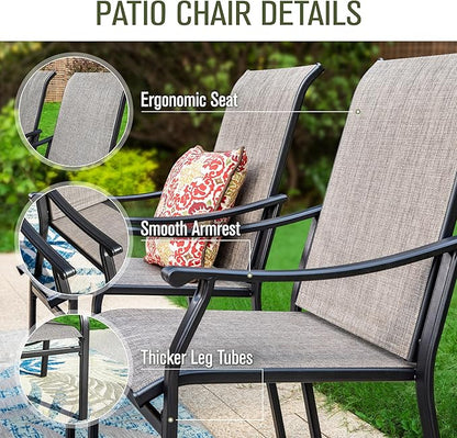 Sophia & William Outdoor Chairs Set of 8, Patio Chairs with Breathable Textilene Fabric and Heavy-Duty Iron Frame, Perfect for Lawn Garden Backyard Deck 350 lbs Capacity