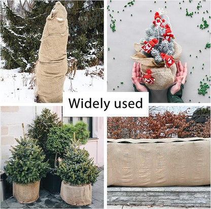 Natural Burlap Plant Covers Freeze Protection,Burlap Winter Frost Plant Blankets for Trees and Shrubs Winter Protection (39 INx14.7 FT)