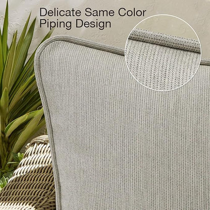 Sunbrella Decorative Outdoor Water Repellent Throw Pillows with Inserts, Set of 4, 20" x12" Pillows for Patio, Backyard, Bed, Couch, and Patio Furniture, Specrtum Pebble