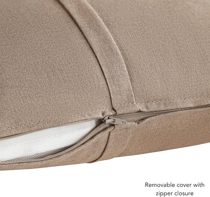 Greendale Home Fashions Sunbrella 21" x 14" Rectangle Outdoor Throw Pillow with Removable Cover (Set of 2), Cast Shale 2 Count