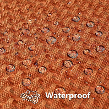 Kevin Textile Fall Outdoor Waterproof Throw Pillow Covers Pack of 2 Farmhouse Decorative Cushion Covers for Garden Patio Tent Balcony Bench Couch Sofa 12x20 Inch, Burnt Orange