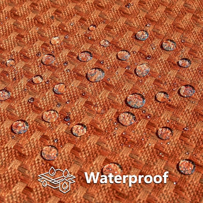 Kevin Textile Fall Outdoor Waterproof Throw Pillow Covers Pack of 2 Farmhouse Decorative Cushion Covers for Garden Patio Tent Balcony Bench Couch Sofa 22x22 Inch, Burnt Orange