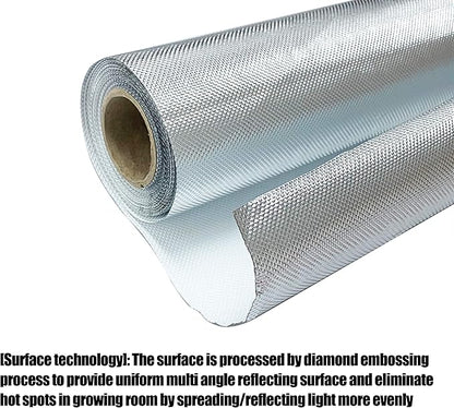 6 Mil Mylar Film Roll Diamond Film Foil Roll Highly Reflective Grow Room (4X50FT)