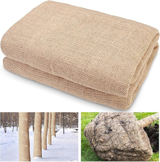 Natural Burlap Plant Covers Freeze Protection,Burlap Winter Frost Plant Blankets for Trees and Shrubs Winter Protection (15.7 INx19.7 FT)