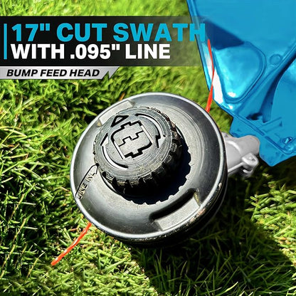 RB 17" Cordless String Trimmer, 40V Lithium Battery Weed Wacker with 4.0Ah Battery & Fast Charger & .095'' line, 2 in 1 Grass Trimmer and Edger, 2-Speed Adjustable, Low Vibration Lawn Garden Tool