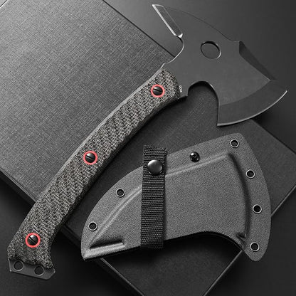 C1342 Camping Axes,DC53 Steel Blade Micarta Handle Chopping Axe Bushcraft Camping Axes Survival Hatchet Full Tang Axe for Hiking Hunting Camping Splitting Chopping Wood(Black)
