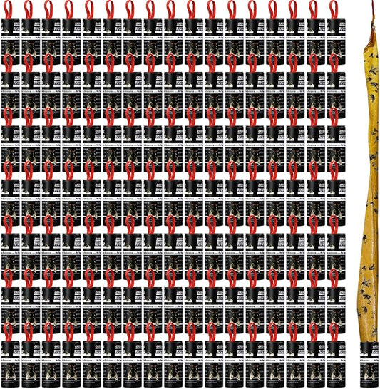 Qualirey 160 Pack Fly Strips Sticky Fly Trap Indoor Outdoor Hanging Ribbon Tape Paper Flying Insect Trap Gnat Killer Traps Catcher for Fruit Flies, Bug, Insect, Pest (Black)