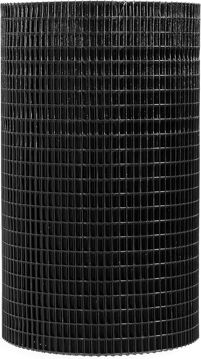 Fencer Wire 16 Gauge Black Vinyl Coated Welded Wire Mesh Size 0.5 inch by 1 inch (4 ft. x 50 ft.)