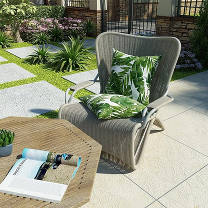LVTXIII Outdoor Accent Patio Toss Pillow Covers, Covers ONLY Tropical Throw Pillow Case Sham, Square Cushion Covers for Indoor Outdoor Use 2 Pack, 18" x18" – Palm Green