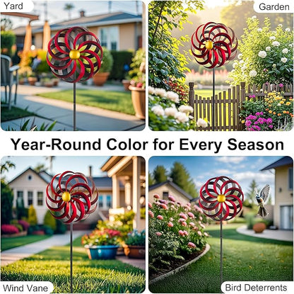 Wind Spinners Outdoor Yard Decorations, 16 Inches Wind Sculpture Metal Garden Art, Windmills for Yard Gardening Gifts for Women Mom Backyard, Patio, Garden Decor