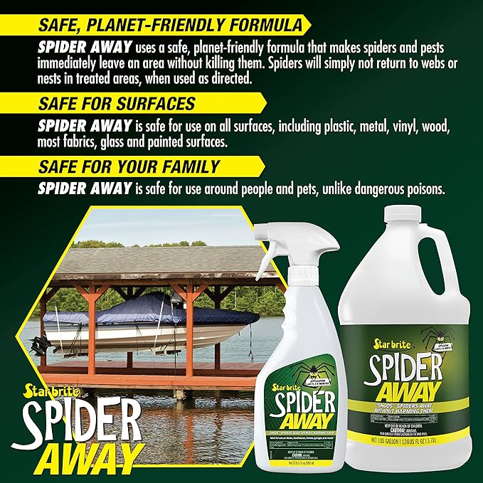 STAR BRITE Spider Away – Simply Chase Away Pesky Spiders & Keep Them Away - Ideal for Homes, Garages, Docks, Patios, Boathouses & More