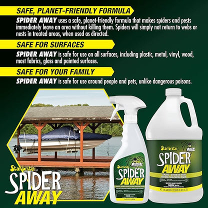 STAR BRITE Spider Away – Simply Chase Away Pesky Spiders & Keep Them Away - Ideal for Homes, Garages, Docks, Patios, Boathouses & More