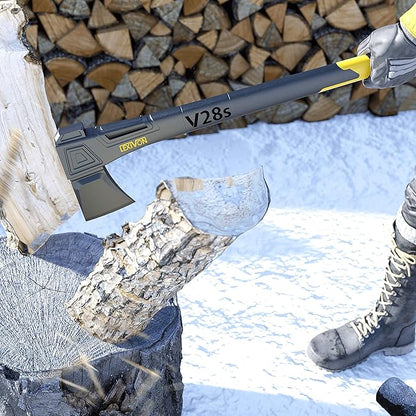 LEXIVON V28s Splitting Axe, 28-Inch Lightweight Fiber-Glass Composite Handle & Ergonomic TPR Grip | Protective Carrying Sheath Included (LX-V28s)