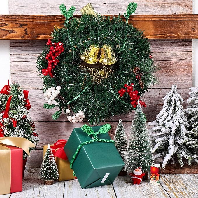 Shappy 6 Pieces Christmas Garland Banister Ties Christmas Decorative Reusable and Flexible Twist Ties for Garland, Banister Home Decoration (Green)