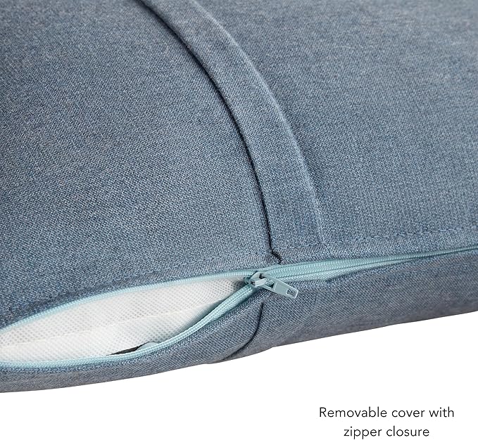 Greendale Home Fashions Sunbrella 21'' x 14'' Rectangle Outdoor Throw Pillow with Removable Cover (Set of 2), Spectrum Denim
