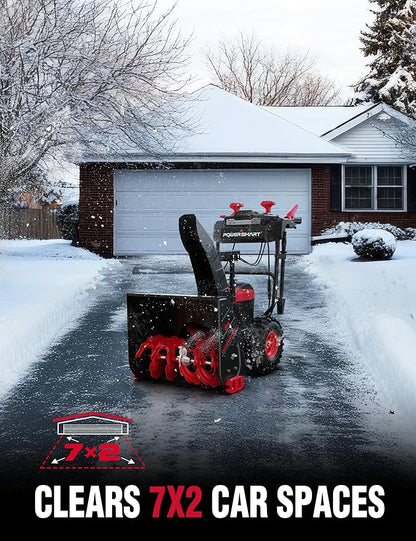 PowerSmart 80V 24" Cordless Snow Blower, 2-Stage Self-Propelled with (2) 6.0Ah Batteries & (1) Charger (HB2805B)