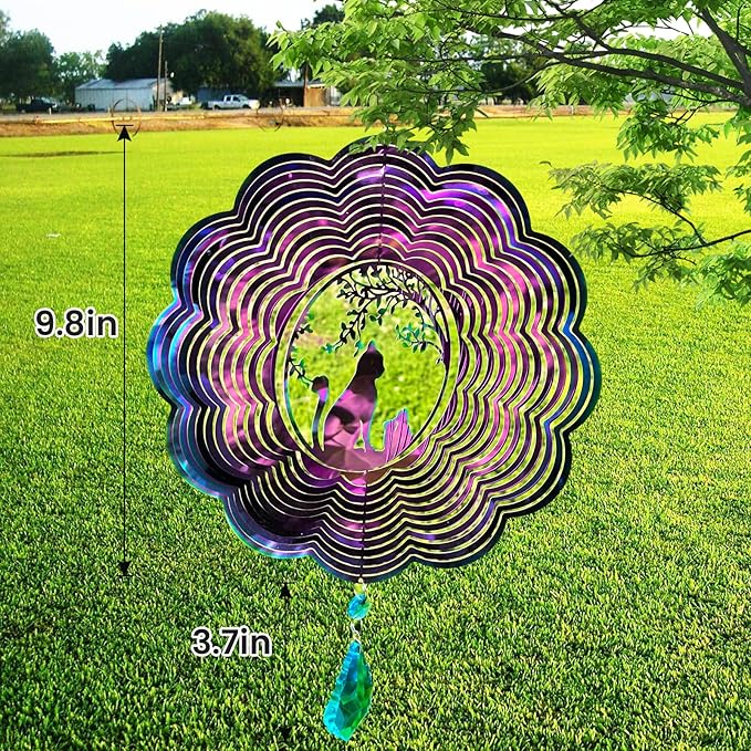 Wind Spinner, Hanging Wind Sculptures,Wind Spinners for Yard and Garden Decor,Yard Decorations Outdoor,Hanging Art Ornaments for Garden Yard Balcony Decor (Cat)