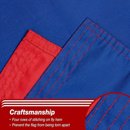 Dominican Republic Flag 3x5 ft Outdoor, Double Sided 3 Ply Heavy Duty Dominican National Country Flag, 100% Quality Polyester Dominicana Banner with Brass Grommets 4 Rows Stitches