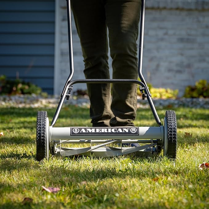 American Lawn Mower Company 1815-18 18-Inch 5-Blade Push Reel Lawn Mower, 18-Inch, 5-Blade, Black