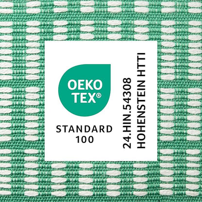 TOWN & COUNTRY TERRA Alara Textured Geo Stripe Handcrafted Indoor Outdoor Decorative Pillow, 100% Recycled Materials, UV Fade Resistant, Water Repellent, Green/Ivory, 14"x20"