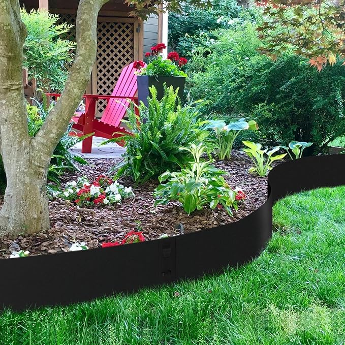 9.4 Inch Metal Landscape Edging, 6 Pack Heavy Duty Galvanized Steel Garden Edging,42 Inch Garden Edging Border for Lawn, Pathway, Yard