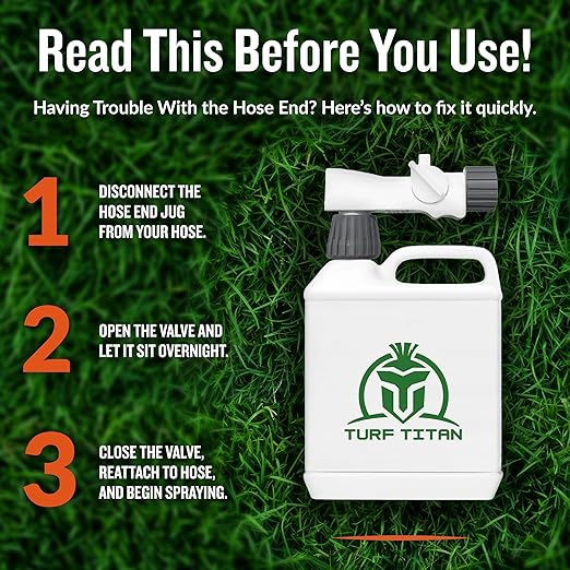 Turf Titan Root Booster Hose End (32 oz) – Natural Liquid Probiotic for Lawn Care – Green Booster for Lawn Maintenance – Supports Growth & Resilience – Covers up to 8,000 Sq Ft