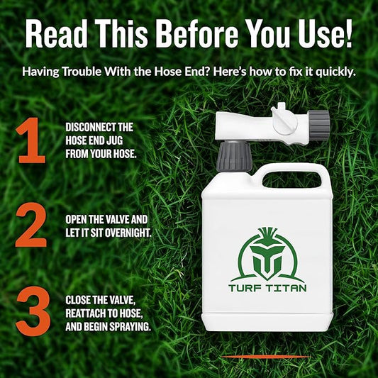 Turf Titan Thatch Buster Lawn Aerator & Grass Dethatcher (32 oz) – All-Natural Hose End Liquid Soil Loosener & Conditioner for Green Grass – Healthy Soil in 45 Days – Covers Up to 8,000 Sq Ft
