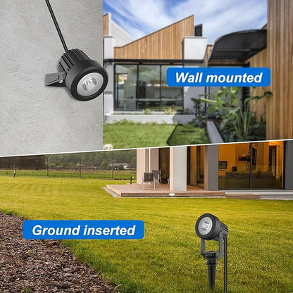 Solar Spot Lights Outdoor, Landscape Spotlights IP65 Waterproof 9.8ft Cable, Dusk to Dawn Solar Uplights for Tree Garden Yard Driveway Porch Walkway Pool (6-in-1, 6000K Cold White)