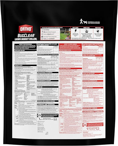 Ortho BugClear Lawn Insect Killer1, Kills Ants, Spiders, Ticks, Fleas, Armyworms and Grubs, Treats up to 16,500 sq. ft., 10 lb. (Pack of 4)