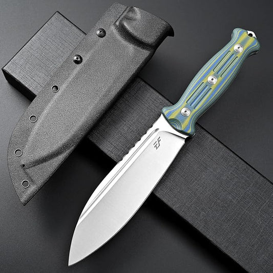 Eafengrow EF149 Fixed Blade Knife N690 Steel Blade Colorful G10 Handle Full Tang EDC Straight Knife for Hunting Camping Adventure
