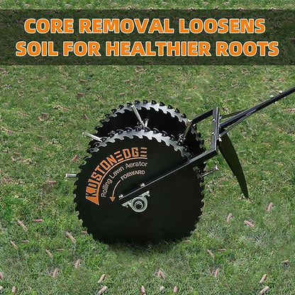 Patented Rolling Lawn Coring Aerator Yard Grass Pulling Plugs Manual Aeration Tool Push Roller Rotary Compacted Garden Soil Loosening