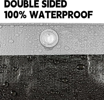 Tarp Heavy Duty 8x10ft Waterproof Tarps,10mil Uv Resistant,Multipurpose Silver/Black Tarps for Cars,Camping,Roof,Ship,Garden.by-MVPNET