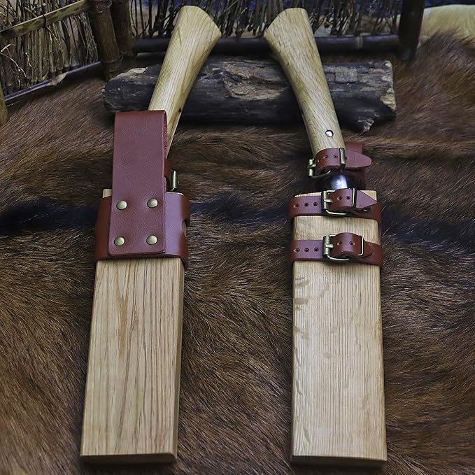 BA-KOR (Pioneer ) (15") DC53 steel 6mm thickened full Tang fixed knife+ Wooden sheath &(5.9IN) Cerium Igniter, suitable for outdoor hunting, cutting, chopping, camping, obstacle removal, exploration, fishing, EDC, BBQ (Mirror Light Edition)