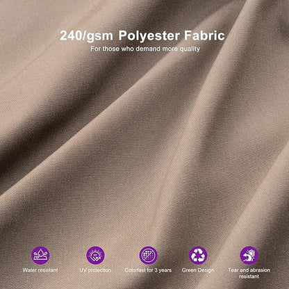 PURPLE LEAF 11 FT Cantilever Patio Umbrella Outdoor Umbrella with 280lbs Base Large Rectangular Windproof Offset Umbrella for Pool Deck Garden, Ash Mocha